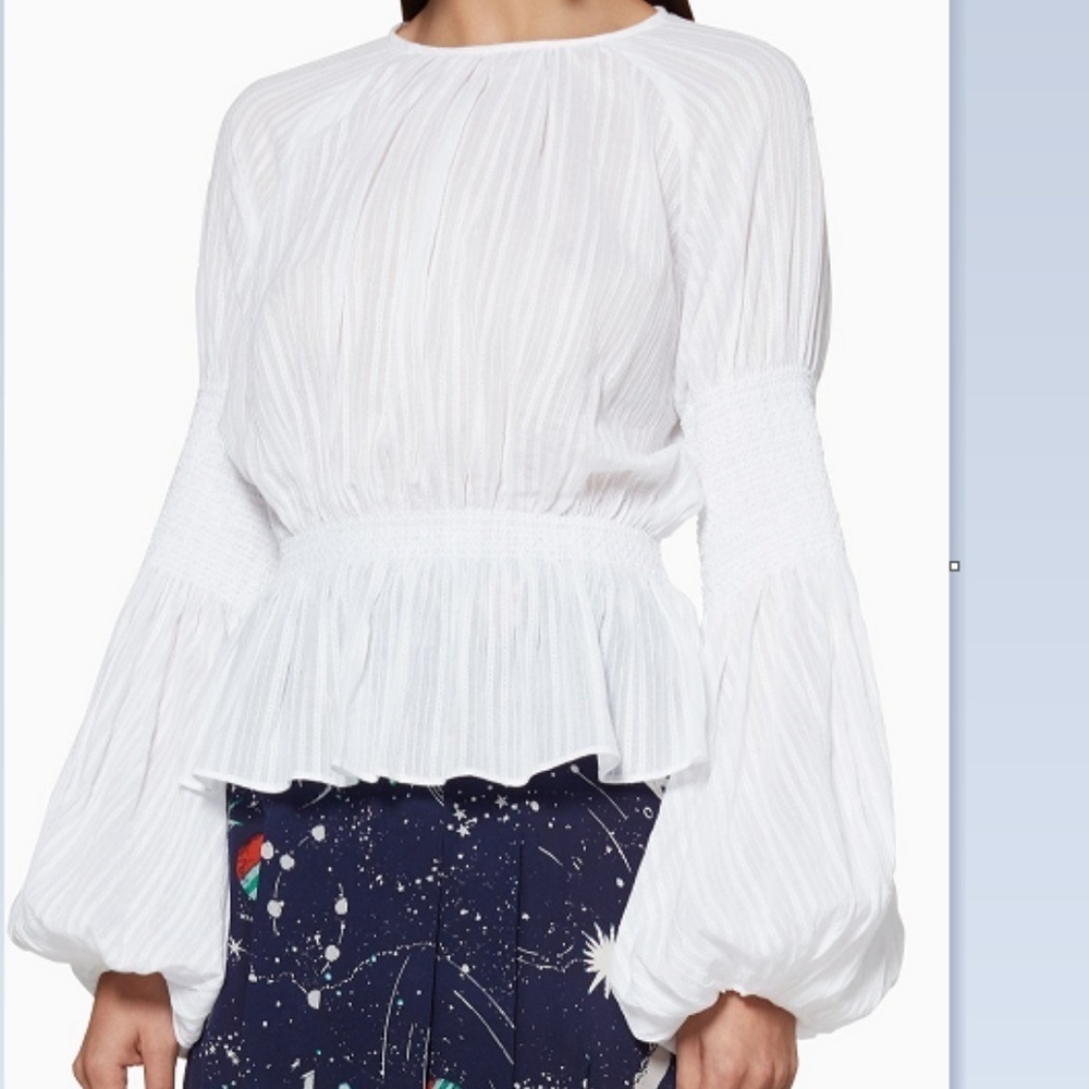 Acler Peplum Baree Top in White Size 4